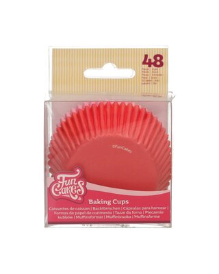 Funcakes FunCakes Baking Cups Roze / Rood pk/48