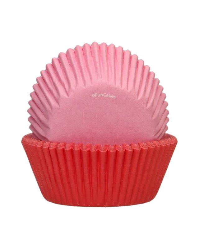 Funcakes FunCakes Baking Cups Roze / Rood pk/48