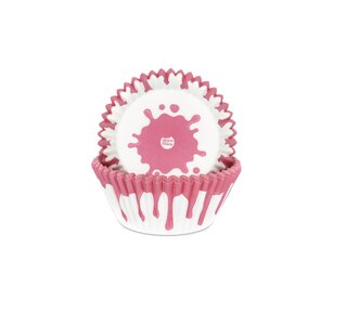 House of Marie House of Marie Baking Cups drip roze pk/50