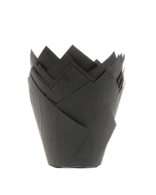 House of Marie House of Marie Muffin Cups Tulp Zwart pk/36