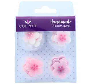 Culpitt Suikerdecoratie Bloemen Roze 12st. by Culpitt