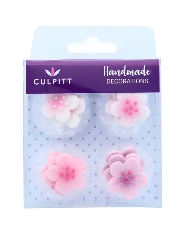 Culpitt Suikerdecoratie Bloemen Roze 12st. by Culpitt