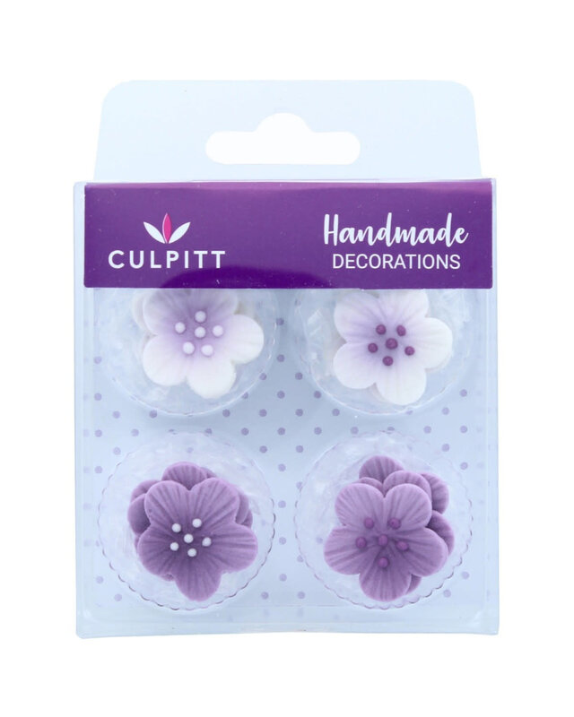 Culpitt Suikerdecoratie Bloemen Lila 12st. by Culpitt