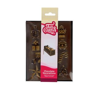 Funcakes FunCakes Chocolade Decoraties Goud - Kerstmis Set/12