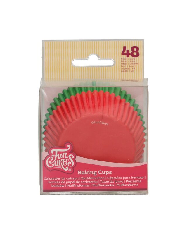 Funcakes FunCakes Baking Cups Red / Groen pk/48