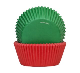 Funcakes FunCakes Baking Cups Red / Groen pk/48