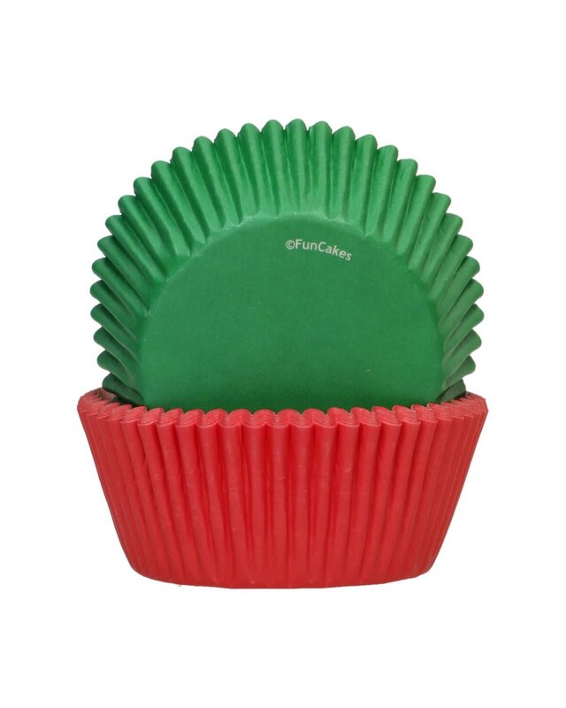 Funcakes FunCakes Baking Cups Red / Groen pk/48