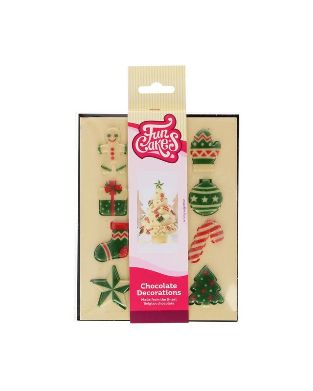 Funcakes Funcakes Chocolade Decoraties Kerstfiguren Set/12