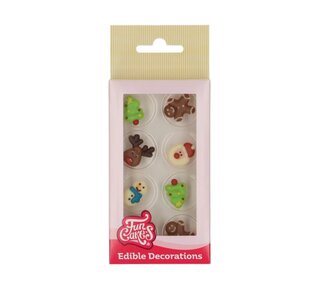 Funcakes FunCakes Chocoladedecoraties Kleurrijke Kerstmis Set/8