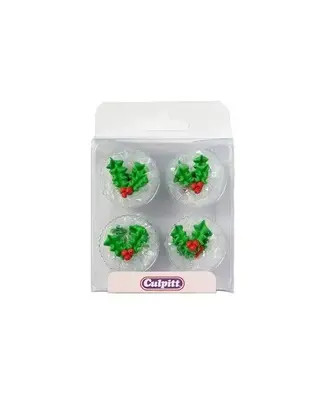 Culpitt Culpitt Suikerdecoratie Hulstblad met Bes 12st.