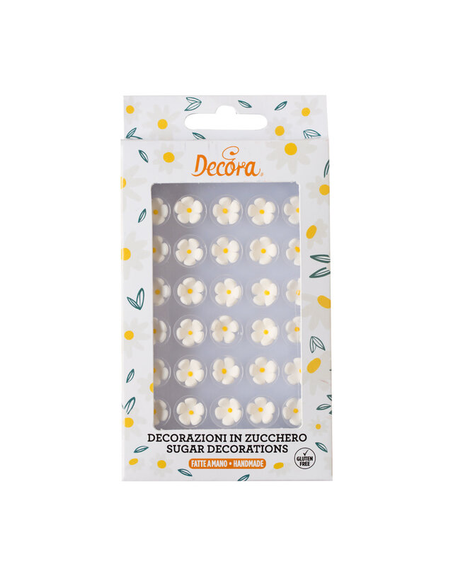 decora suikerdecoratie kleine witte bloemen 30st