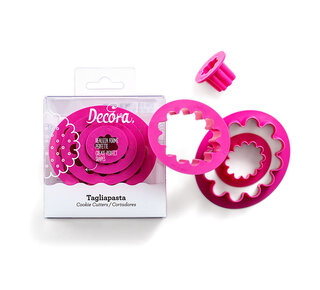 decora Gekartelde ovale uitstekers set 4