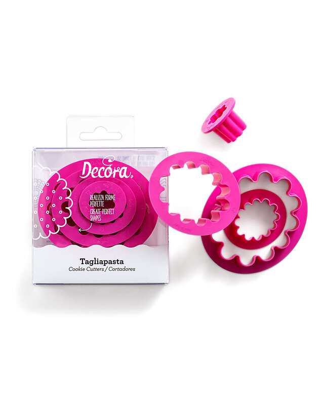 decora Gekartelde ovale uitstekers set 4