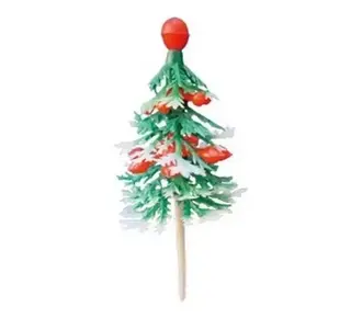kerstboom Groen Rode Top Prikkers 8 stuks