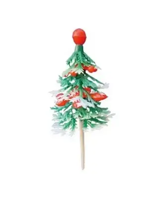 kerstboom Groen Rode Top Prikkers 8 stuks