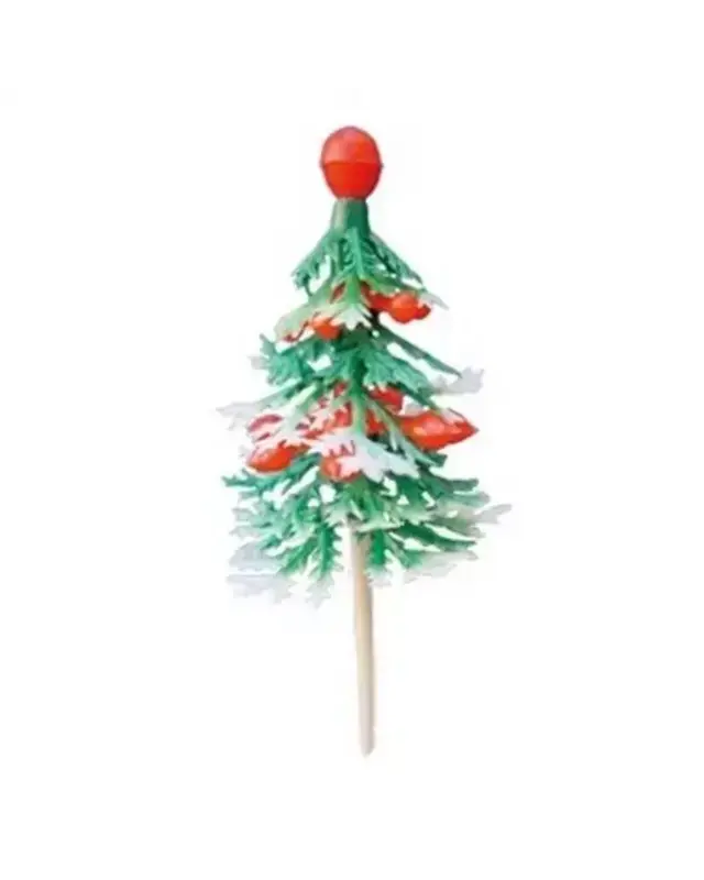 kerstboom Groen Rode Top Prikkers 8 stuks