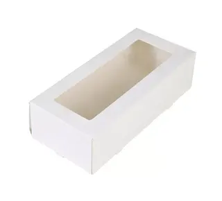 25x10x9cm Taartdoos Slof met venster wit C5