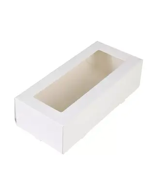 25x10x9cm Taartdoos Slof met venster wit C5