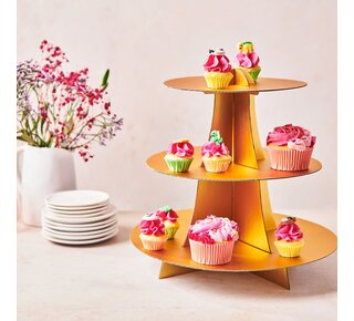 Funcakes FunCakes 3 Tier Cupcake Stand Display - Gold