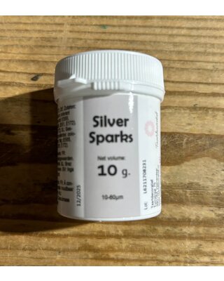 Taartdecoratief Silver sparkle dust /  Zilver glitter poeder 10gr