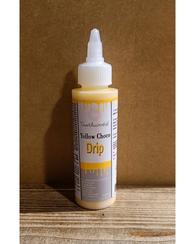 Taartdecoratief Drip it geel 120gr