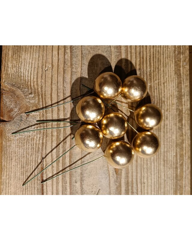 Gouden deco Bollen medium 8 stuks