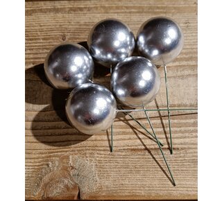 Zilveren deco Bollen XL 5 stuks
