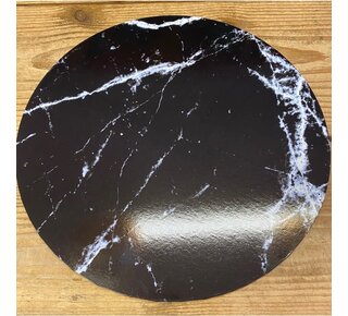 Cakeboard extra stevig marble zwart 25cm pak 10 stuks