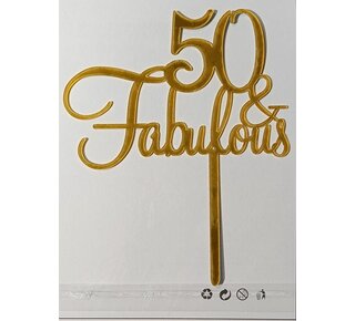 tastyme Cake topper 50  & Fabulous goud