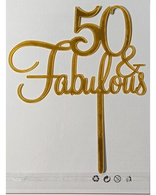 tastyme Cake topper 50  & Fabulous goud