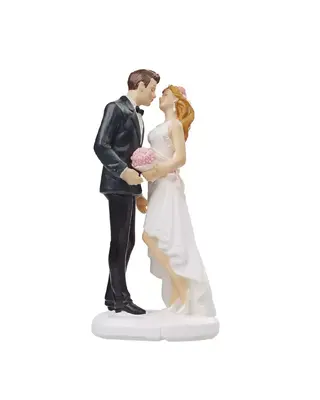 Taarttopper Bruidspaar Kussend Polystone 12cm