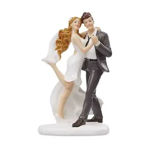 Taarttopper Bruidspaar Dansend Polystone 13cm