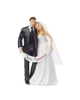Taarttopper Bruidspaar Just Married Polystone 13,5cm