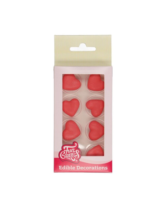 Funcakes FunCakes Suikerdecoratie Hart Rood Set/8