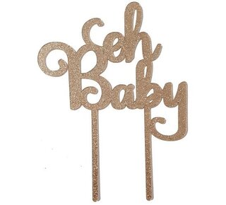 tastyme cake topper oh baby rose glitter