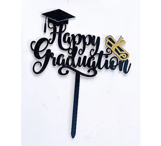 Happy Graduation goud met zwart of zwart met goud