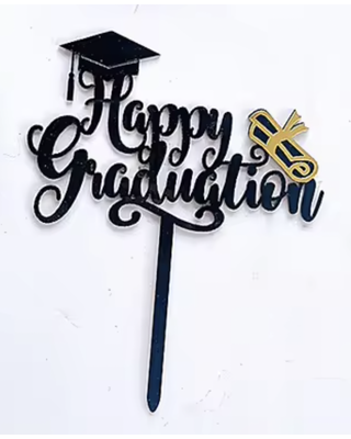 Happy Graduation goud met zwart of zwart met goud