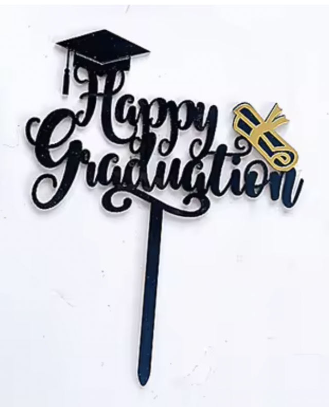 Happy Graduation goud met zwart of zwart met goud