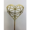 Geometrisch hart topper acryl zwart of goud