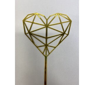 Geometrisch hart topper acryl zwart of goud