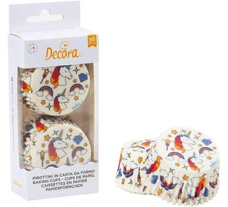 decora Witte eenhoorn baking cups 36st