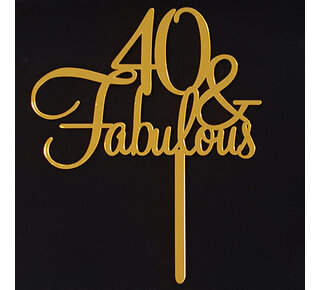 tastyme Cake topper 40  & Fabulous goud