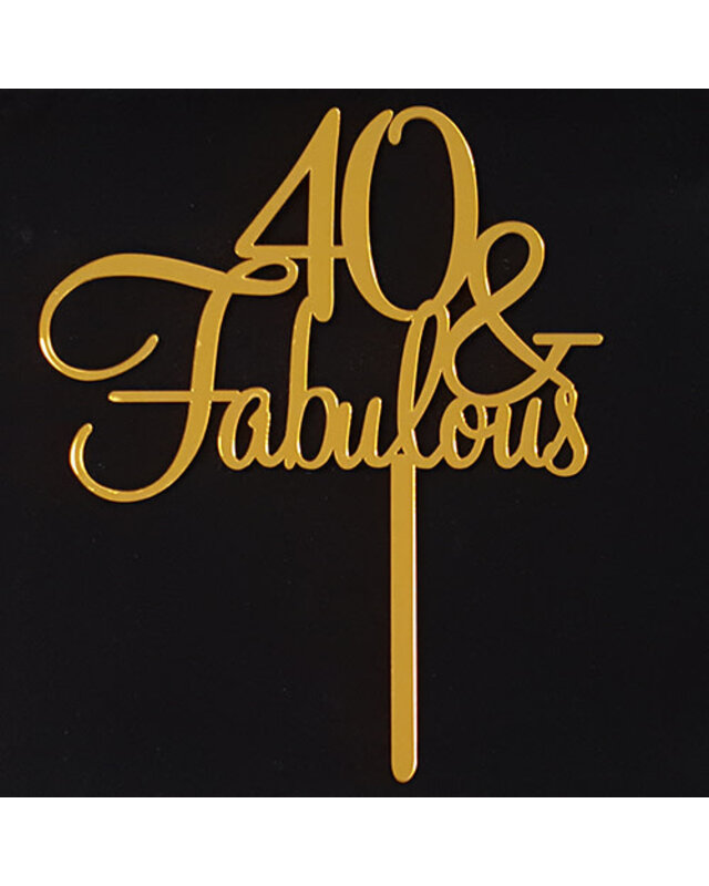tastyme Cake topper 40  & Fabulous goud