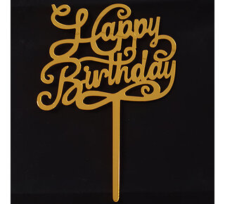 tastyme Happy birthday goud krul sierlijk