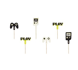 party deco Cupcake Toppers - Gamer 6-10,5cm pk/6