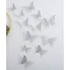 Zilveren plastic vlinders  12st