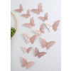Rosé gouden plastic vlinders  12st