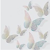 Zilver hologram plastic vlinders  12st