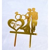 Mr & Mrs topper acryl goud silhouet