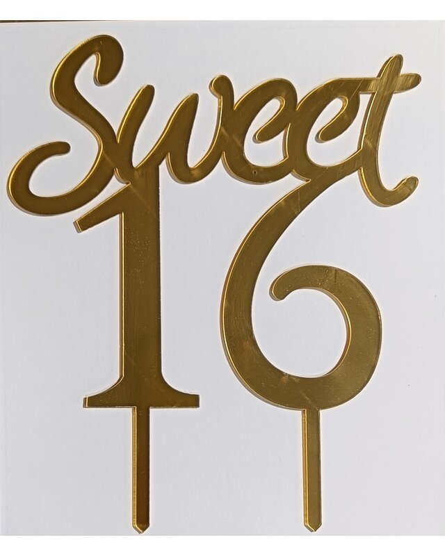 Sweet 16 topper goud acryl